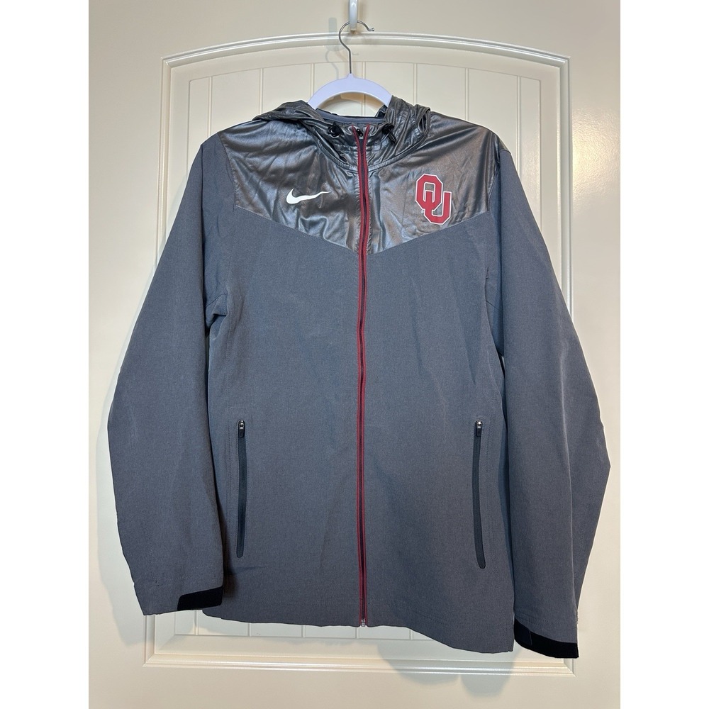 Nike Oklahoma‎ Sooners Windbreaker Jacket Men's XS full zip hooded pockets light